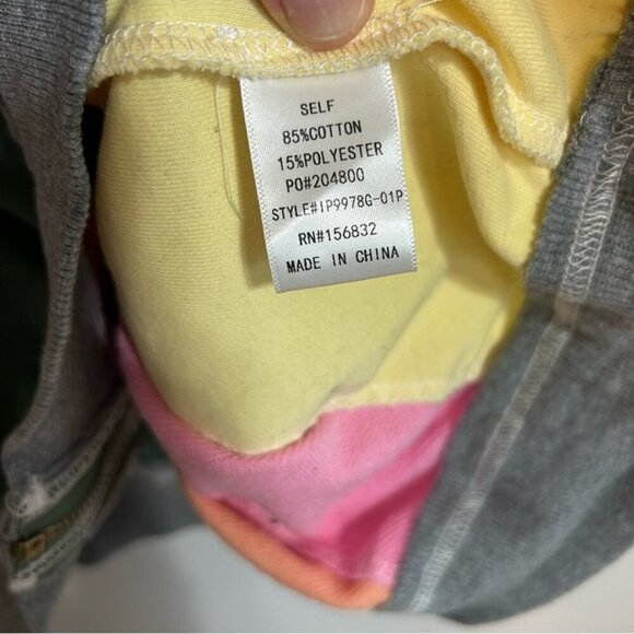 BiBi Oversized Colorblock Green Pink Yellow Orange Full Zip Jacket Women’s 1X - Picture 6 of 8